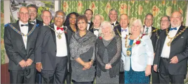  ??  ?? Ann Widdecombe, centre, with Hi Kent representa­tives and mayors at the London Beach Hotel