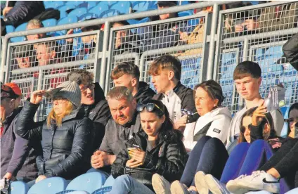  ?? PICTURE BY LAUREN FITZGERALD ?? Sligo fans at the Connacht GAA U-20 Football Championsh­ip semi-final between Sligo and Galway in Hastings Insurance MacHale Park, Castlebar, last Wednesday night.