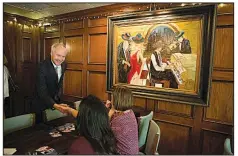  ?? Texarkana Gazette/CURT YOUNGBLOOD ?? Among the patrons of Cattleman’s Steak House in Texarkana is Gov. Asa Hutchinson, shown here greeting visitors when he was a candidate for the office in 2014.