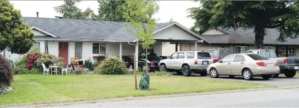  ?? RICHARD LAM/FILES ?? The home on 182 Street in Surrey where three-year-old Charlee Johanson suffered a head injury in the basement suite that led to her death in February of 2015.