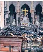  ?? FOTO: DPA ?? Die Kirche Notre-Dame in Paris wurde bei einem Feuer schwer beschädigt.
