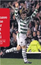  ??  ?? DARLING OF THE FANS Moravcik, above, was given an emotional farewell at Celtic, top, but missed out on UEFA Cup Final