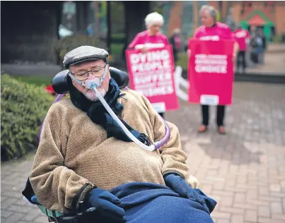  ?? Picture: Getty. ?? Noel Conway, 67, outside Telford County Court with supporters.