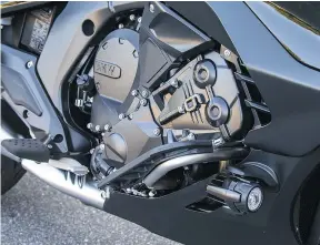  ??  ?? The BMW K1600B is powered by an inline six that when accelerate­d, makes the bike do a fair impression of a scalded cat.