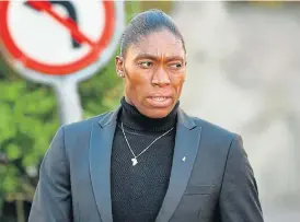  ?? /Harold Cunningham/AFP ?? No turning back: Caster Semenya arrives for the landmark hearing at the Court of Arbitratio­n for Sport in Lausanne on Monday.