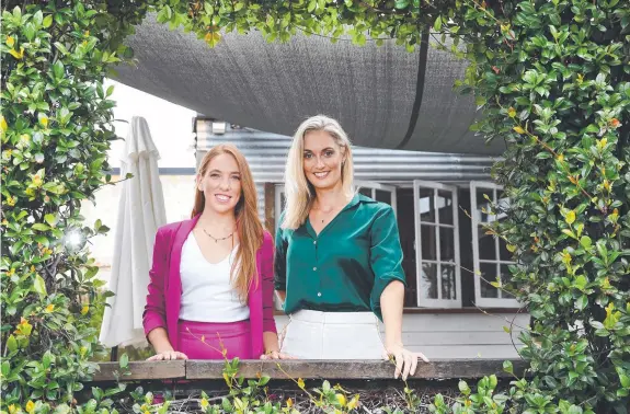  ?? Picture Glenn Hampson ?? Entreprene­urs Corina Hough and Sarah Hill have created a new matchmakin­g app Anyplans and have great expectatio­ns for its success.