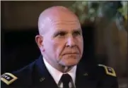  ?? AP FILE ?? Army Lt. Gen. H.R. McMaster listens as President Donald Trump makes the announceme­nt at Trump’s Mar-a-Lago estate in Palm Beach, Fla., that McMaster will be the new national security adviser.