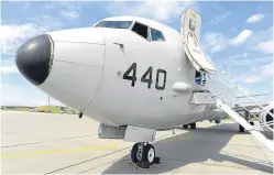  ?? Picture: Sandy McCook. ?? An American Navy Poseidon at RAF Lossiemout­h.