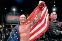  ?? GETTY IMAGES ?? UFC star Colby Covington left a sour taste with his graceless antics following his TKO win over bitter rival Tyron Woodley.