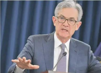  ?? MANDEL NGAN/AFP VIA GETTY IMAGES ?? Federal Reserve Chairman Jerome Powell says the Fed’s actions a year ago staved off “what could have been far worse outcomes.”