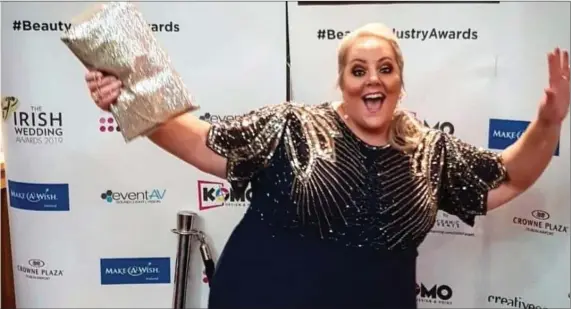  ??  ?? Caroline Wimsey Gillooly, Caroline Wimsey Make Up Studio, Sligo who was named Irish Makeup Artist of the Year at the Irish Beauty Industry Awards 2018 in Dublin .