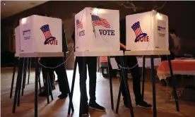  ??  ?? ‘The blue wave expected in 2018 could easily lose force if Democrats remain locked in internal struggles for control.’ Photograph: Mario Tama/Getty Images