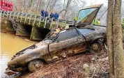  ?? CHAMBERS COUNTY SHERIFF’S DEPARTMENT ?? The skeletal remains of Kyle Clinkscale­s were recovered in this 1974 Pinto, which was pulled from a creek in Alabama in December 2021. He was last seen in 1976.