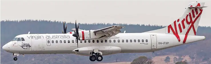  ??  ?? A Virgin Australia ATR-72 like the one involved in a near-miss in regional New South Wales last October.