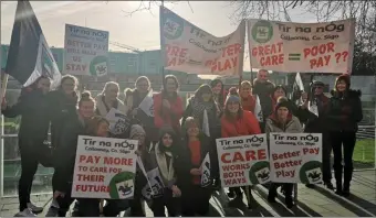  ??  ?? The Tir na nóg creche make their point in the Dublin rally which attracted groups from all over the country.