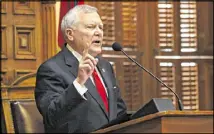  ?? BOB ANDRES / BANDRES@AJC.COM ?? Gov. Nathan Deal delivers his State of the State address Wednesday.