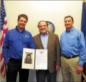  ?? SUBMITTED PHOTO ?? Pictured from left are: David Arscott, Ph.D., Vice President and Executive Director of the of Stroud Water Research Center; state Sen. Andy Dinniman, D-19; and Bernard Sweeney, Ph.D., President of the Stroud Water Research Center.