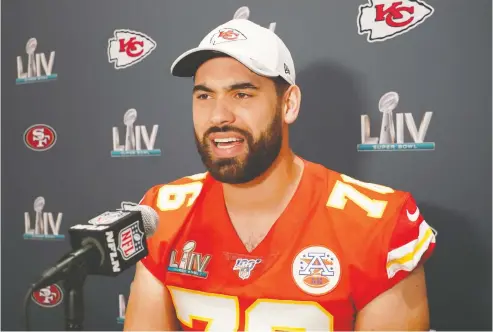  ?? KIRBY LEE / USA TODAY SPORTS FILES ?? Kansas City Chiefs’ Laurent Duvernay-Tardif of Montreal has his MD, but cannot practise medicine yet because he hasn’t gone through a residency.