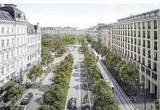  ?? ?? Die Universitä­tsstraße wird zur Allee mit mehreren Baumreihen