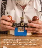  ??  ?? After removing the bulk of the waste with a saw and chisel, use a router plane to cut the bottom of the housings parallel.
MARCH / APRIL 2021
75