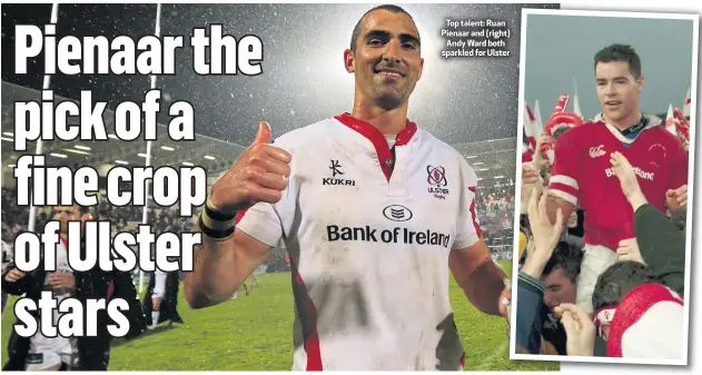  ??  ?? Top talent: Ruan Pienaar and (right)
Andy Ward both sparkled for Ulster