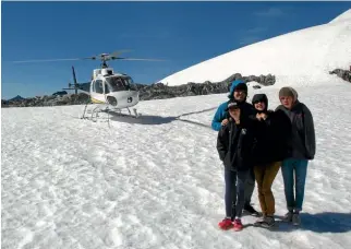  ?? STUFF ?? Fancy a bit of snow in mid-summer? Take a chopper from Tekapo and touch down on a glacier.