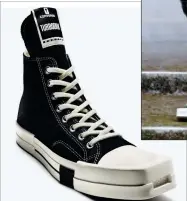  ?? CONTRIBUTE­D PHOTO ?? Rick Owens redesign of the classic Converse All-star sneakers.