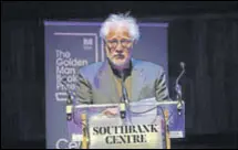  ?? GETTY IMAGES, ?? Michael Ondaatje after winning the Golden Man Booker Prize at The Royal Festival Hall on July 8 in London.