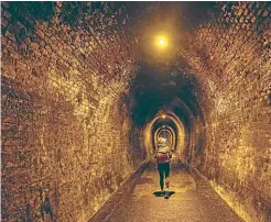  ?? ?? The main tunnel on the Rail Tunnel Loop in the Karangahak­e Gorge.