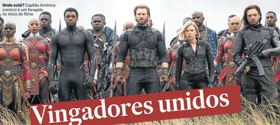  ?? CHUCK ZLOTNICK/MARVEL STUDIOS/AP ?? Onde está? Capitão América (centro) é um foragido no início do filme