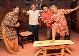  ??  ?? TUTORIAL: Participan­ts perform during Sankaranar­ayanan’s theatre workshop at Our Sacred Space, Secunderab­ad