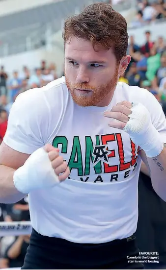  ?? Photo: TOM HOGAN/HOGAN PHOTOS/GOLDEN BOY ?? FAVOURITE: Canelo is the biggest star in world boxing