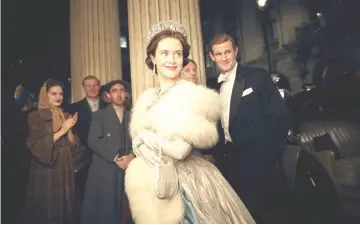  ??  ?? Netflix paid Foy less than co-star Smith for her work on ‘The Crown’. She played Queen Elizabeth II, the lead role, while he played her husband, Philip Mountbatte­n, Duke of Edinburgh.