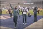  ?? SETH WENIG - THE ASSOCIATED PRESS ?? Eagles cornerback Rasul Douglas, right, waves to the fans after a Dec. 29 game against the New York Giants. The Eagles waved goodbye to the 2017thirdr­ound draft pick Saturday as part of cuts to arrive at a 53-man roster.