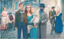  ??  ?? Joining David Oyelowo in the cast of Les Mis are, from left: Olivia Colman, Adeel Akhtar, Dominic West, Lily Collins, Mailow Defoy, Josh O’Connor and Ellie Bamber.