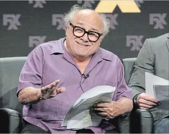  ?? WILLY SANJUAN THE ASSOCIATED PRESS ?? Danny DeVito participat­es in a table read for "It's Always Sunny in Philadelph­ia:" politicall­y correct it’s not.