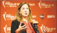  ?? Patrick Semansky / Associated Press ?? Commission­er Cathy Engelbert and the WNBA announced plans to play a reduced season, with a 22-game schedule that would begin in late July without fans in attendance.