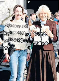  ??  ?? Close encounter: Sophie Gråbøl with another of her biggest fans, the Duchess of Cornwall