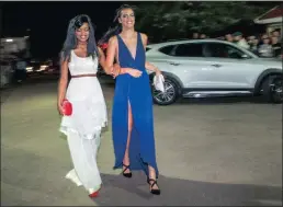  ??  ?? Nomonde Ngcobo and Avageline Terblanche had one goal on Friday night and that was to have a good time.