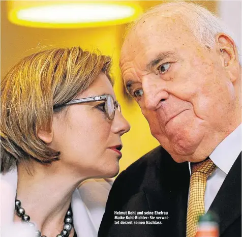  ??  ?? Helmut Kohl und seine Ehefrau Maike Kohl-Richter: Sie verwaltet derzeit seinen Nachlass.