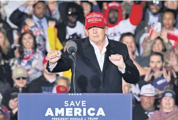  ?? AFP ?? Former US President Donald Trump at the Canyon Moon Ranch festival grounds in Florence, Arizona.