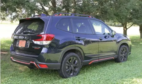  ?? MARC GRASSO PHOTOS / BOSTON HERALD ?? SOME PEP IN ITS STEP: The Subaru Forester Sport is a great way to get around and even use to tow a trailer to the dump. Plus recent upgrades do away with the noisy transmissi­on, allowing for a more enjoyable ride.