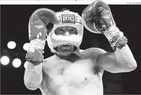  ?? FOTO: JAM MEDIA ?? > El campeón mexicano dijo adiós a las peleas de exhibición.