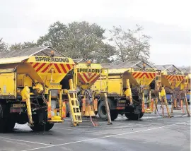  ??  ?? Ready for action Some of the gritting fleet