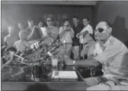  ??  ?? In this June 3, 1967file photo, Gen. Moshe Dayan talks to newsmen in Tel Aviv as he holds his first press conference after taking the post of Minister of Defense.