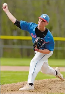  ?? DANA JENSEN/THE DAY ?? Waterford’s Michael Burrows, a pitcher-third baseman, is among a solid group of returning players that will make the Lancers one of the Eastern Connecticu­t Conference’s best teams this season.