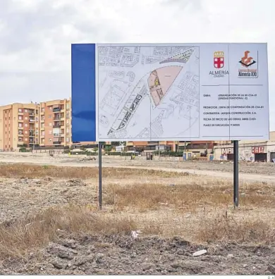  ?? D. A. ?? Solar donde se edificará esta nueva promoción de Almería XXI.