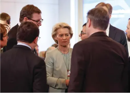  ?? Bloomberg ?? Ursula von der Leyen, President of the European Commission, at the CEOs for Ukraine session on the first day of Davos