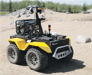  ??  ?? Clearpath Robotics, de Kitchener, est à l’avant-garde de l’automatisa­tion dans l’industrie minière. Ses robots, des véhicules autonomes légers, servent déjà à l’arpentage et au transport de matériel dans de nombreuses mines au Canada, au Brésil et en...