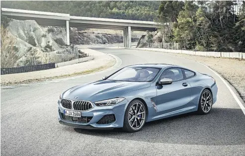  ?? — BMW ?? The stylish two-door 2019 BMW 8 Series will be fitted with xDrive AWD and rear-wheel steering.